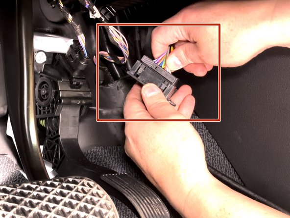 Install the prepared T-harness connector from the first steps above, into the connector bracket previously removed.