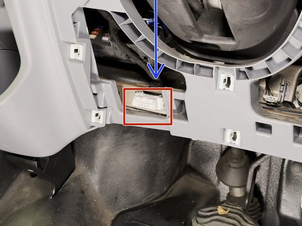 Locate  &amp; remove the OEM OBDII connector from its OEM location.