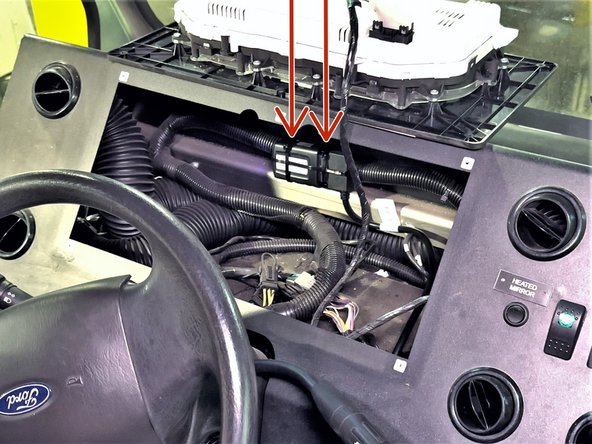 Secure device using 2 cable ties.