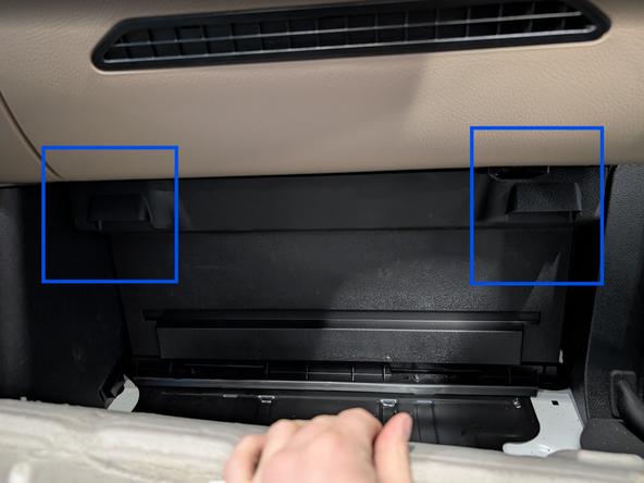 Remove the kick-panel underneath the dashboard