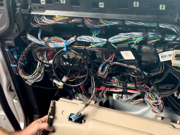 Secure excess wiring using cables ties.