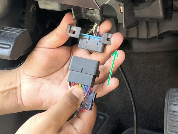 Attach the male end of the T-harness to the factory diagnostic port.