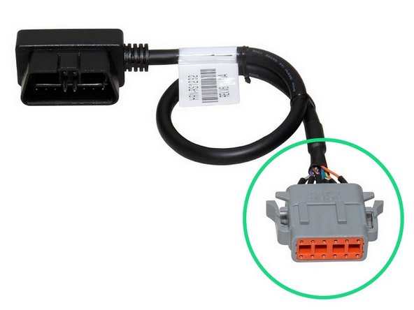 Connect the HRN-RS12S2 harness to the GO9 RUGGED connector.