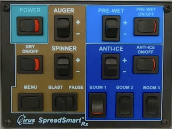 Using the Switch Panel and the LCD screen, follow the instructions below to place the Certified Power / Cirus SpreadSmart Rx into Simulation Mode for verification.