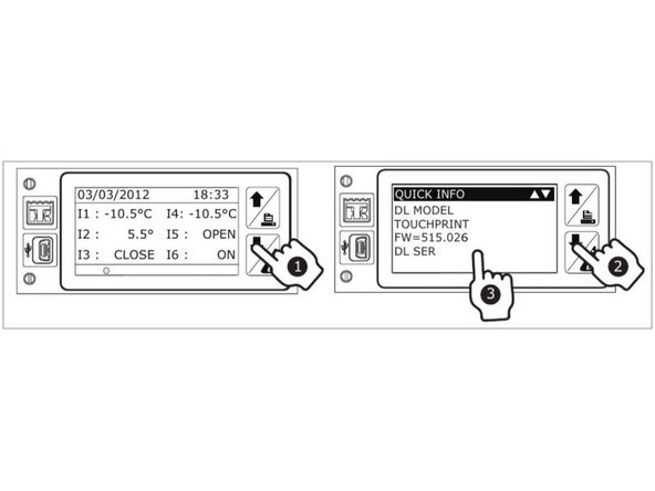 IMPORTANT : It is necessary to upgrade the firmware of the thermographs with firmware version lower than 515.026. Check the version from the main screen.