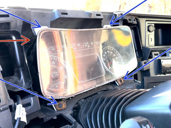 Remove (4) T-20 screws from the instrument panel.