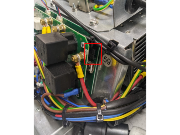 Locate the controller boards data connector.