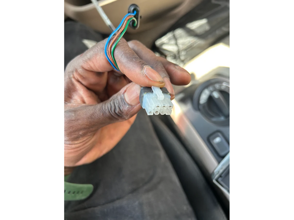 Connect the HRN-CCCAAPX ’s white female connector to the original vehicle harness that was disconnected.