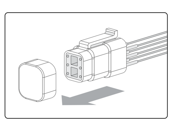 Remove the cap from the male 6-pin GO RUGGED amphenol connector.