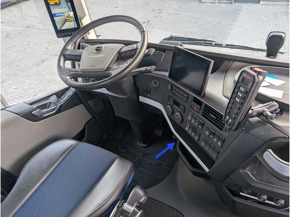 The FMS Port is situated on the driver's right footwell.