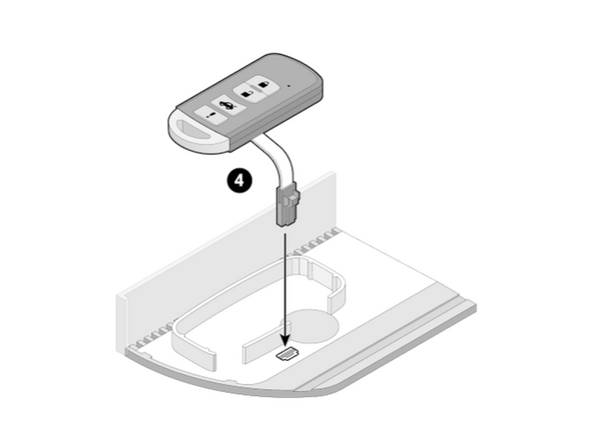 Connect the plug to the socket in the key bed of the box drawer. Ensure the cable exits and passes under the keyfob to the power socket. This prevents excessive cable from interfering with the IOX-KEYBOX operation.