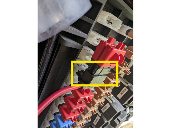 Ignition Power: Connect the yellow wire from the HRN-CW03K3-A harness to Fuse F428 (marked with a Yellow Square) using a fuse tap.