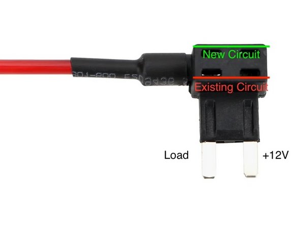 Make sure you connect the add-a-circuit fuse tap in the correct direction. Refer to the diagram.