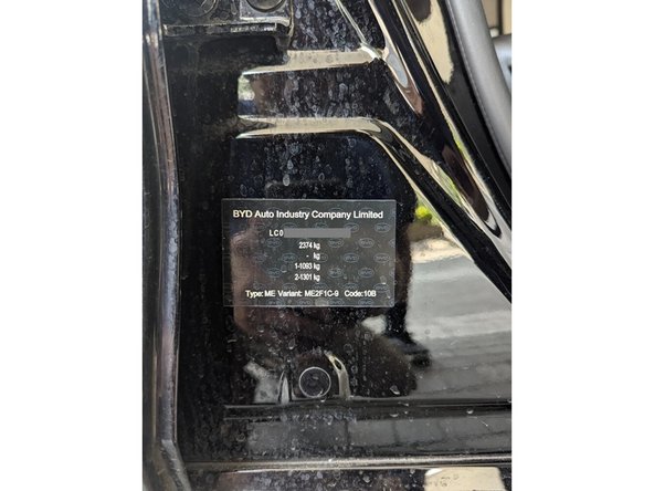 Photograph the VIN, chassis number, or serial number.