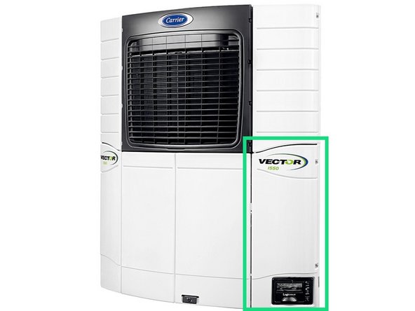 The connection point for the refrigeration unit controller will be located behind the right compartment underneath the electrical cabinet.