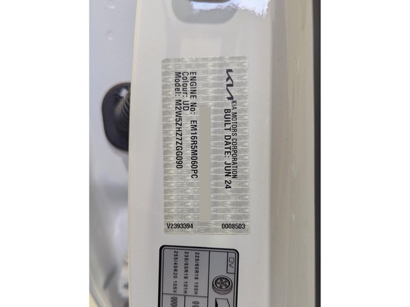 Note the VIN number of the vehicle which is located on the driver's door jamb sticker or VIN plate at the bottom of the front window.