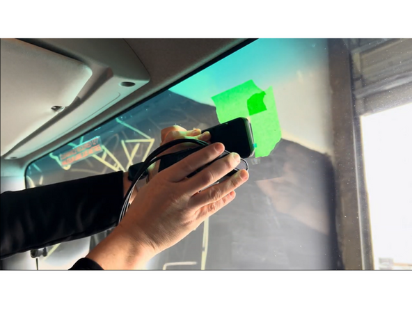 Use the app's live camera view to confirm the cabin and road camera angles look correct from this position.