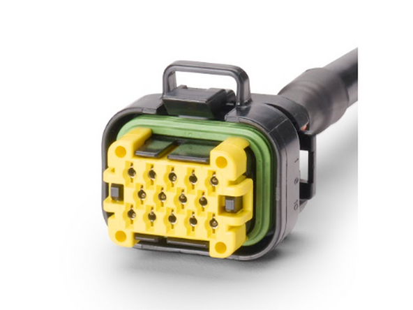 Connect the female HRN-RCCCAAPX connector to the HMI.