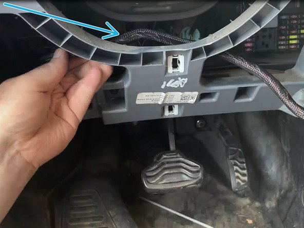 Route device and harness to mounting location as needed