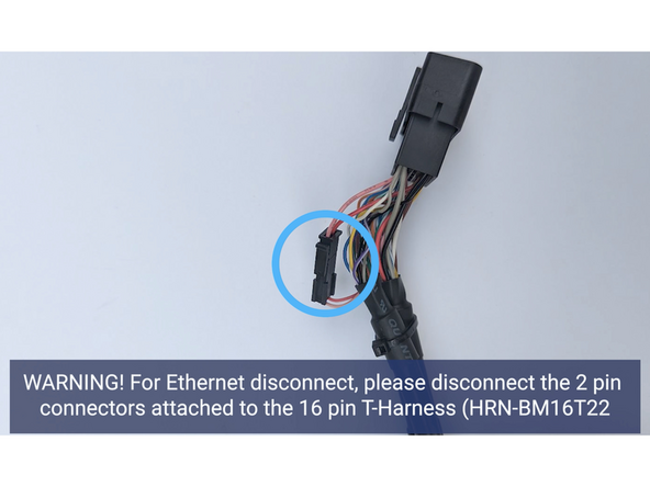 ! IMPORTANT: For Ethernet bypass (pins 3 &amp; 11), disconnect the 2-pin Molex connector. This applies to select vehicles, refer to this link for the applicable vehicle list.