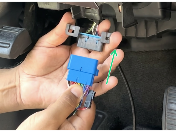 Attach the male end of the T-harness to the factory diagnostic port.