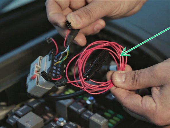 Note:  The kit comes with a fused wire for cases where you may need to connect to a different battery feed.