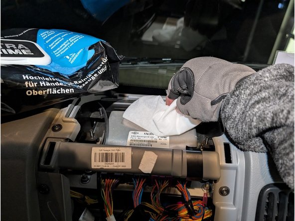 Clean the EBS ECU surface with an alcohol-based cleaning solution.