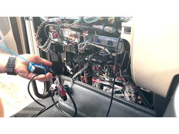 Plug the tachograph harness into the IOX Cold.