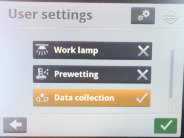 From the settings screen, navigate to [User settings &gt; Data collection].