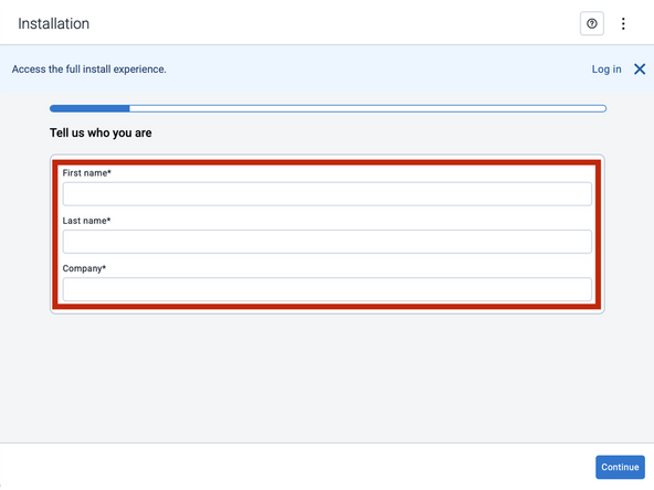 Enter the installer information.