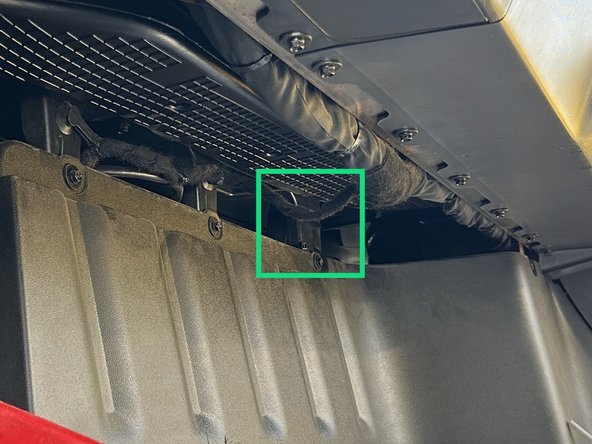 Route the HRN-BS16S5 extension harness to the dash bracket on for far right side of the lower dash panel.