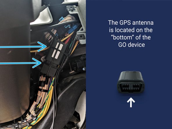 Connect the HRN-CM24Y1 to the GO device and secure the connection with a cable tie. Use two additional cable ties to secure the GO device.
