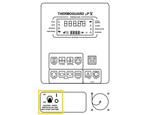 YELLOW Ignition Wire - The ignition wire must be connected to the refrigeration unit controller ignition source.