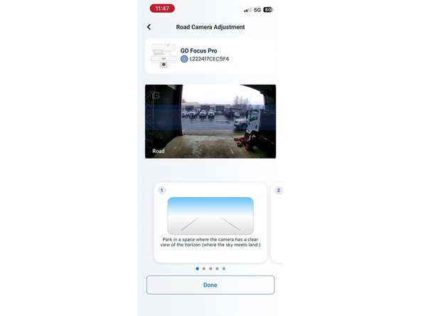 Select "Adjust" for the road-facing camera.