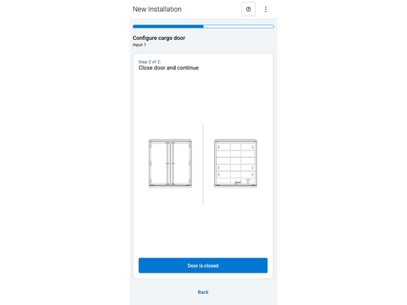 For inputs requiring calibration (Seatbelt, PTO, Cargo Door), the app guides you through each one individually: