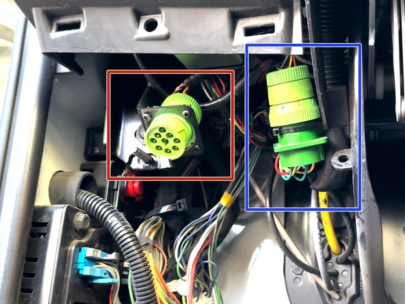 Reinstall the HRN-DM09T2 male harness connector assembly into the same location where the OEM 9 pin was removed.