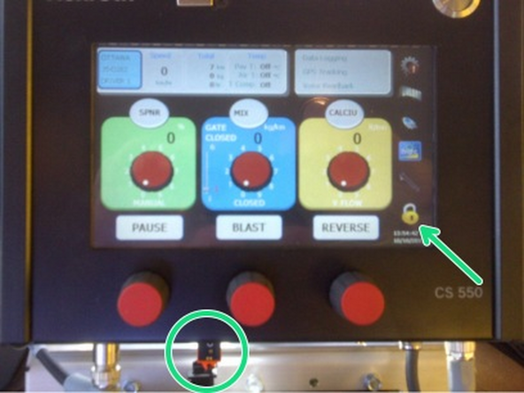 From the main screen of the CS550, insert programming key into one of the USB ports of the control head.