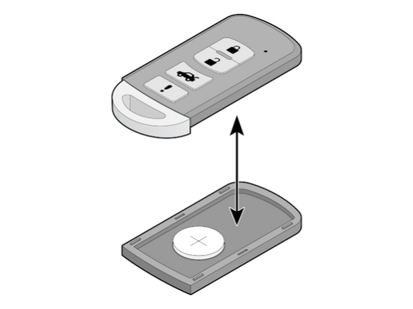 Open the key fob, in accordance with the manufacturer's instructions.