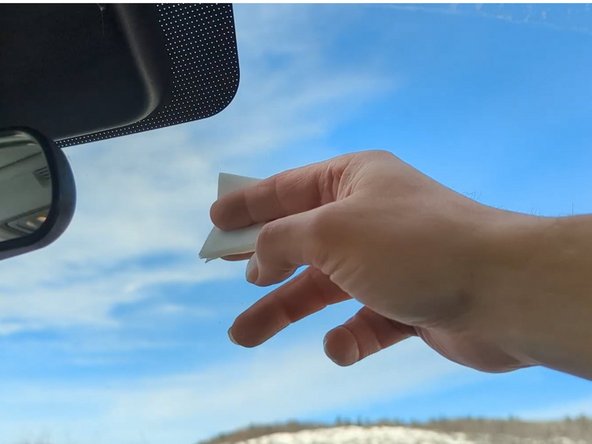 Use the provided alcohol-based wipe to clear the area of the location the Go focus Plus will be installed.