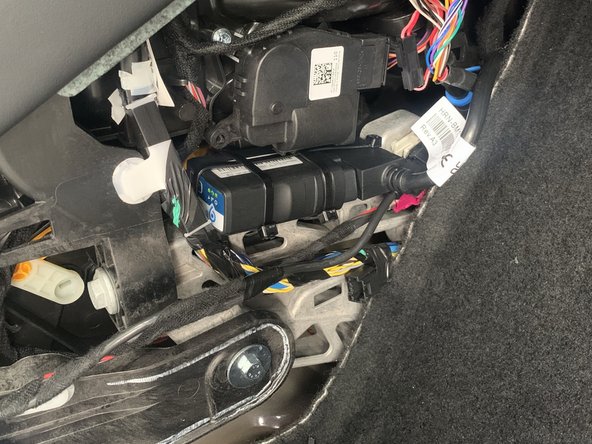 Mount the GO device to a suitable bracket under the dashboard ensuring the bottom of the device is facing away from any metal.