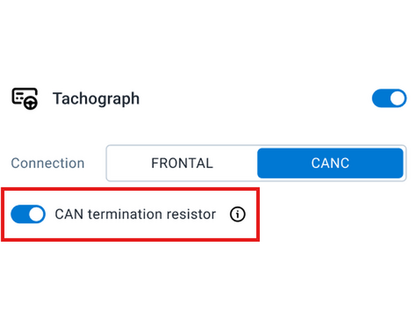 If tachograph port C is already in use and the measured termination resistance is around 60 ohms or less, Cut the  pink loop wire.