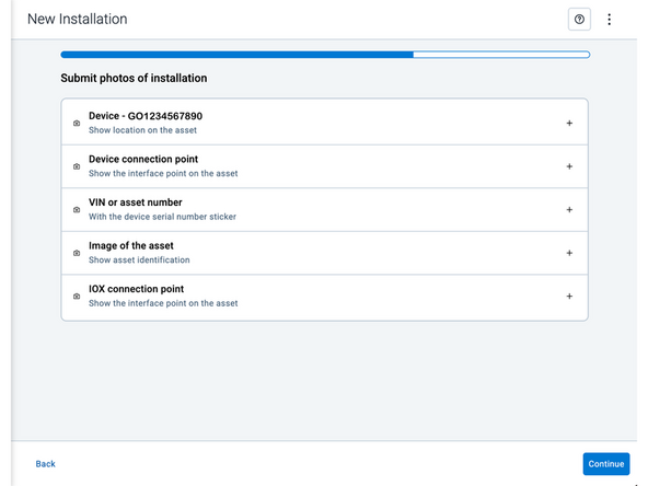Under Submit photos of installation, upload photos of the service.