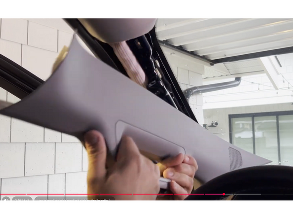 Carefully remove the cover for the driver's side A-pillar.