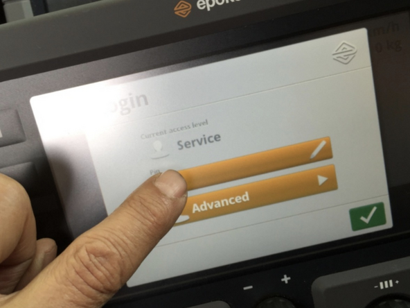 Click on the first orange box to login to the Epoke X1.