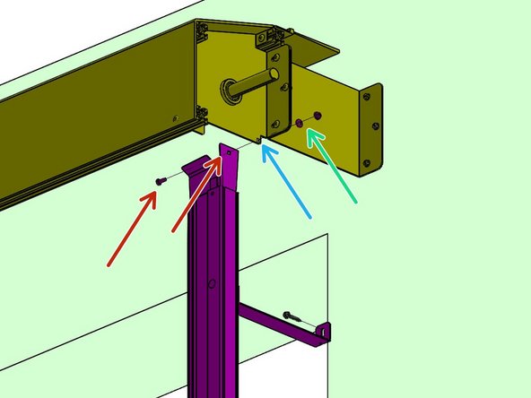 The Track assembly mounts to the Inside of the Header Assembly Mounting Bracket.