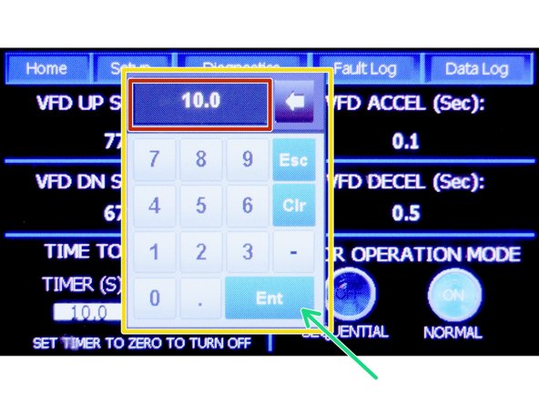 Press the desired Timer Delay from the Keypad.