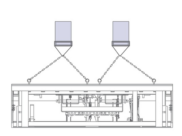 Hoist your leveler with a forklift or crane.