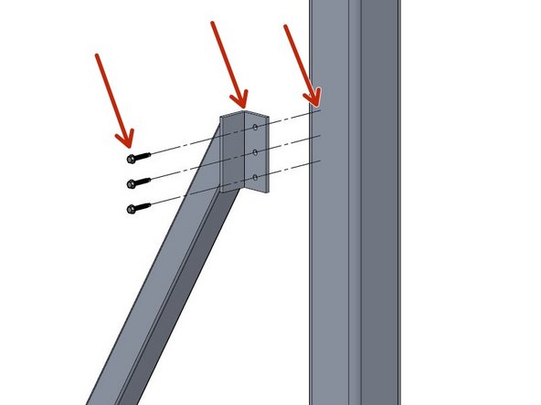 To ensure stability of the Door Frame it is recommended to attach the Braces as shown on Doors over 10' tall. On smaller doors you will not receive these Braces as they will not be needed, and you can skip ahead to the next step.