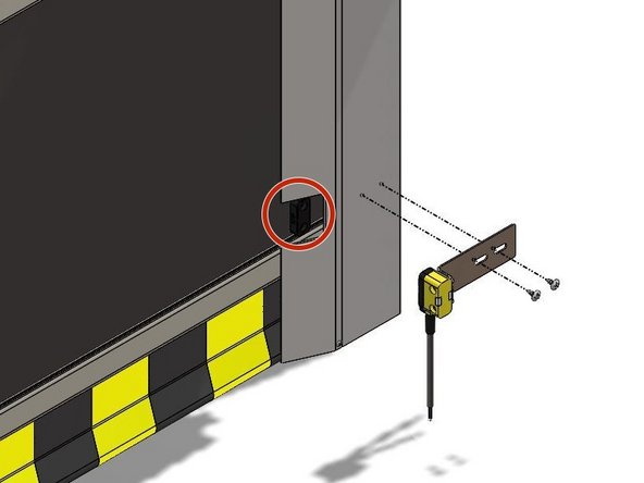 With the Door in the Closed Position, you will see the RFID Tags Mounted to the Vinyl Panel just above the Bottom Wind Bar through Cutouts in the Rubber Weather Seal.