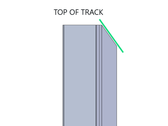 The Top of the Vertical Track has a 45 cut in the track seal.